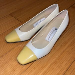 Vintage two tone White and yellow pumps - like new